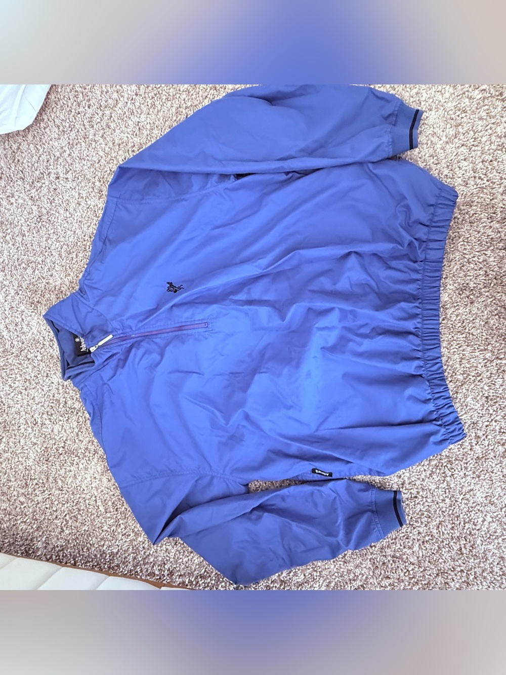 Vtg Y2K Ashworth Blue Pullover Golf Quarter Zip Windbreaker Jacket Mens Sz Large